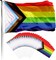 Progress Pride Rainbow Flag 3x5 Ft with Brass Grommets and 40 Pack Small LGBTQ Hand Held Mini Stick Flags, Pride Month Gay Decorations Parade Accessories